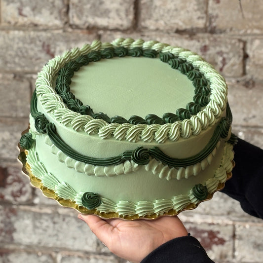 Two-Tone Vintage Round Cake