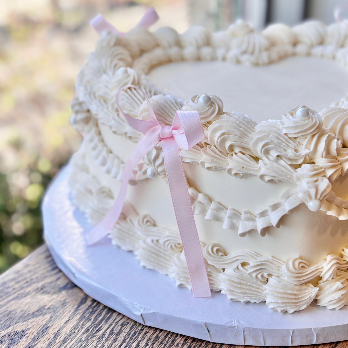 Ribbon Heart Cake