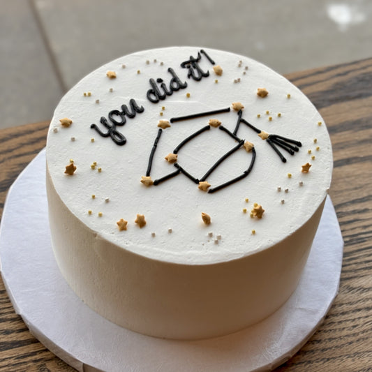 "You Did It!" Minimalist Graduation Cake