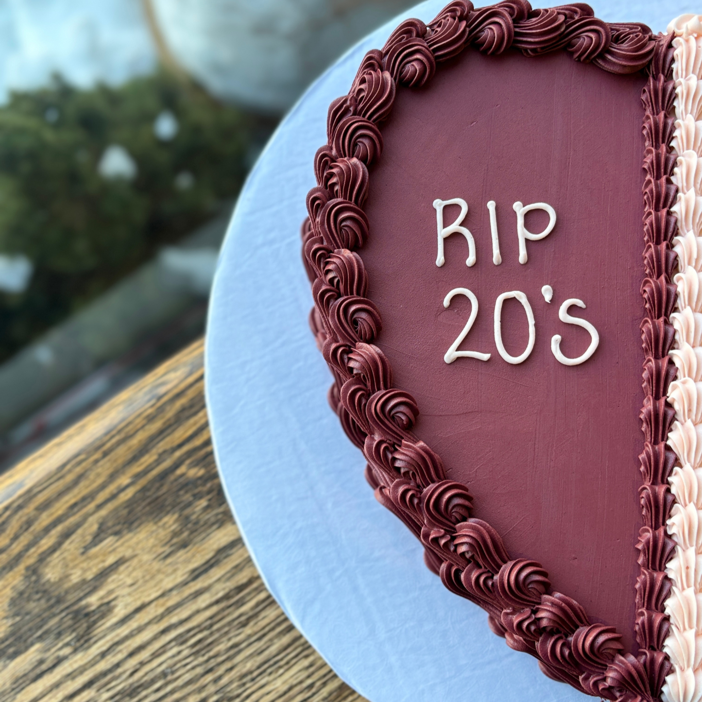 RIP Decade Heart Cake
