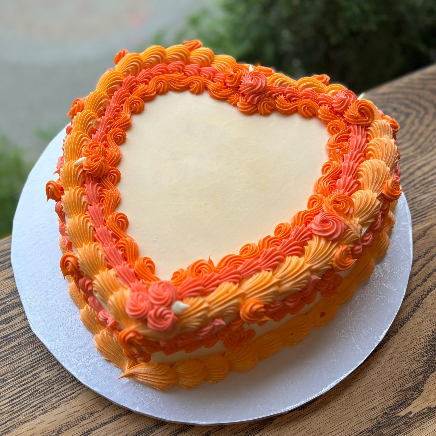 Two-Tone Vintage Heart Cake